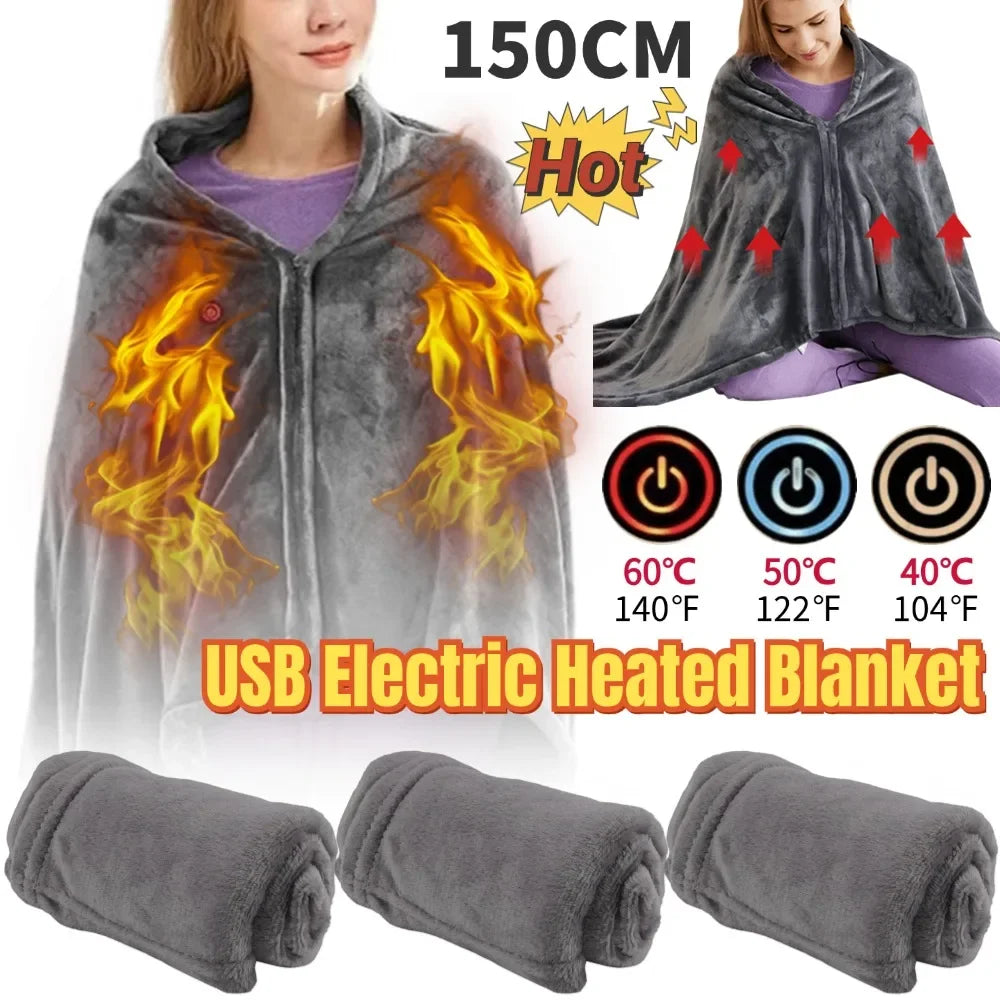 USB Heated Blanket &ndash; Three Heating Levels for Fast Warmth