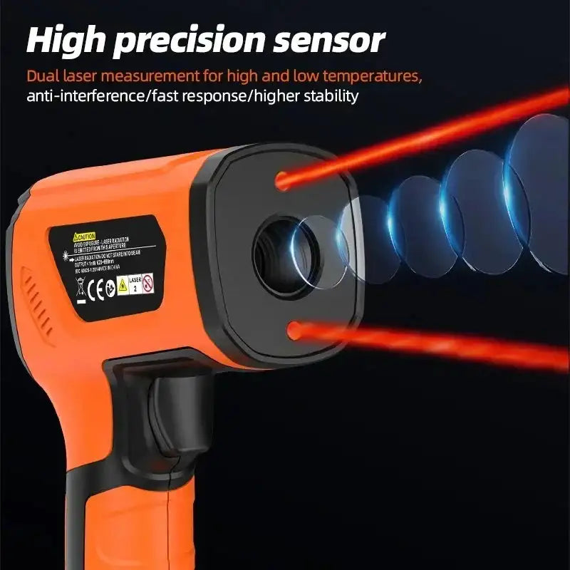 LCD Industrial Thermometer Infrared Thermometer -50~1600C Laser ...