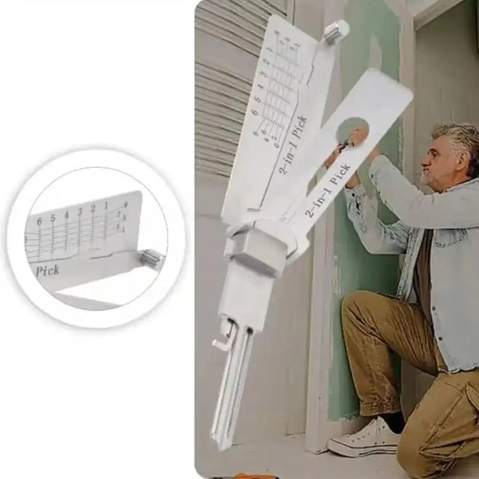 2 In 1 Stainless Steel Key Decoder Precision Hook Pickup