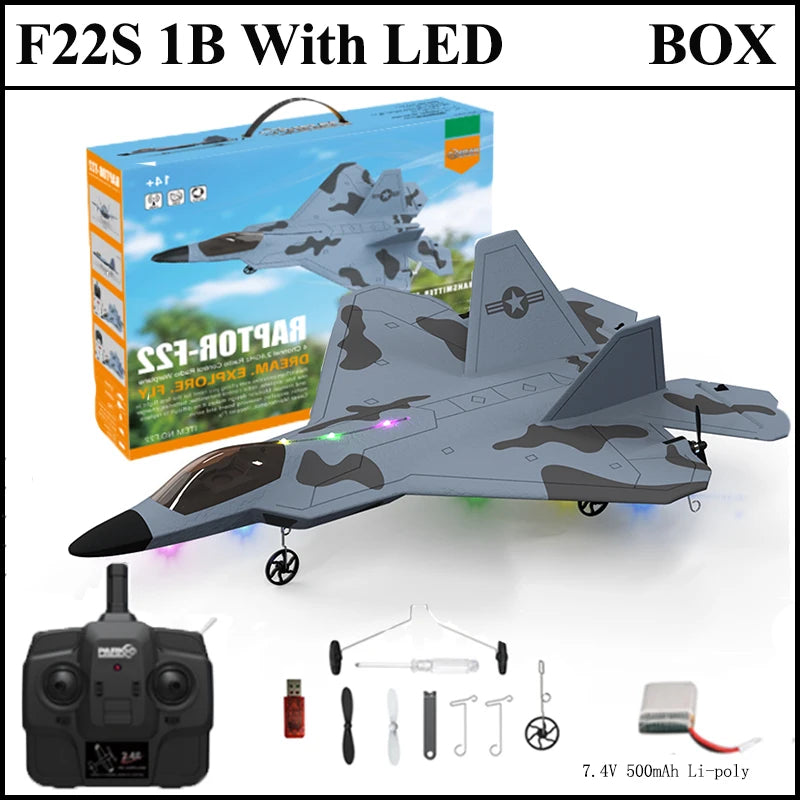 F22S 2.4G 4CH RC Airplane with Gyroscope and LED Light - WLtoys A180 Upgrade LED Gyro 1B BOX