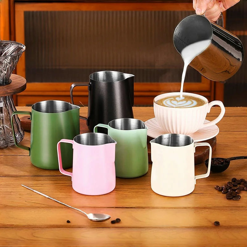 WUWANLI Stainless Steel Milk Frothing Pitcher &ndash; Precision Measurement for Perfect Latte Art