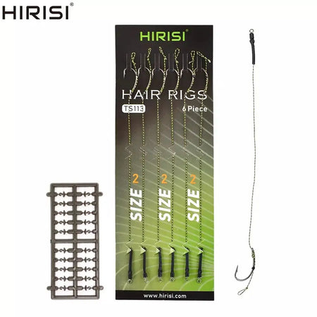 Hirisi 6 Pack Ready Made Carp Fishing Hook Link Rigs 4