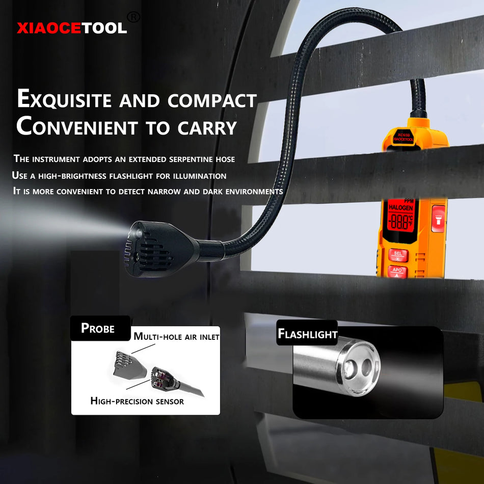 Rechargeable HVAC Refrigerant Leak Detector - Halogen Freon Sniffer for Accurate Air Conditioning and Automotive Gas Detection