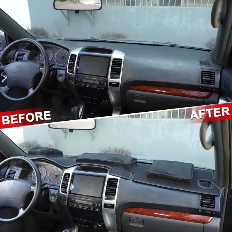 Черный солнцезащитный коврик на приборную панель для Toyota Land Cruiser Prado 120