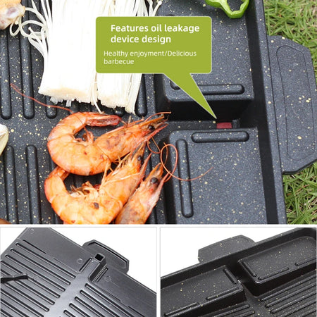 Healthy Square Barbecue Grill Plate - Ideal for Pork Belly Cooking