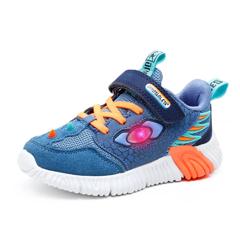 EXDINO LED Light Up Mesh Sneakers for Boys - Fun &amp; Breathable Casual Sports Shoes