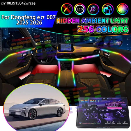 For Dongfeng eπ 007 2025 2026 RGB Car Interior Ambient Lights Strips Breathing Lighting Kit App Control LED strips Accessories by InterCyprus Trading Ltd