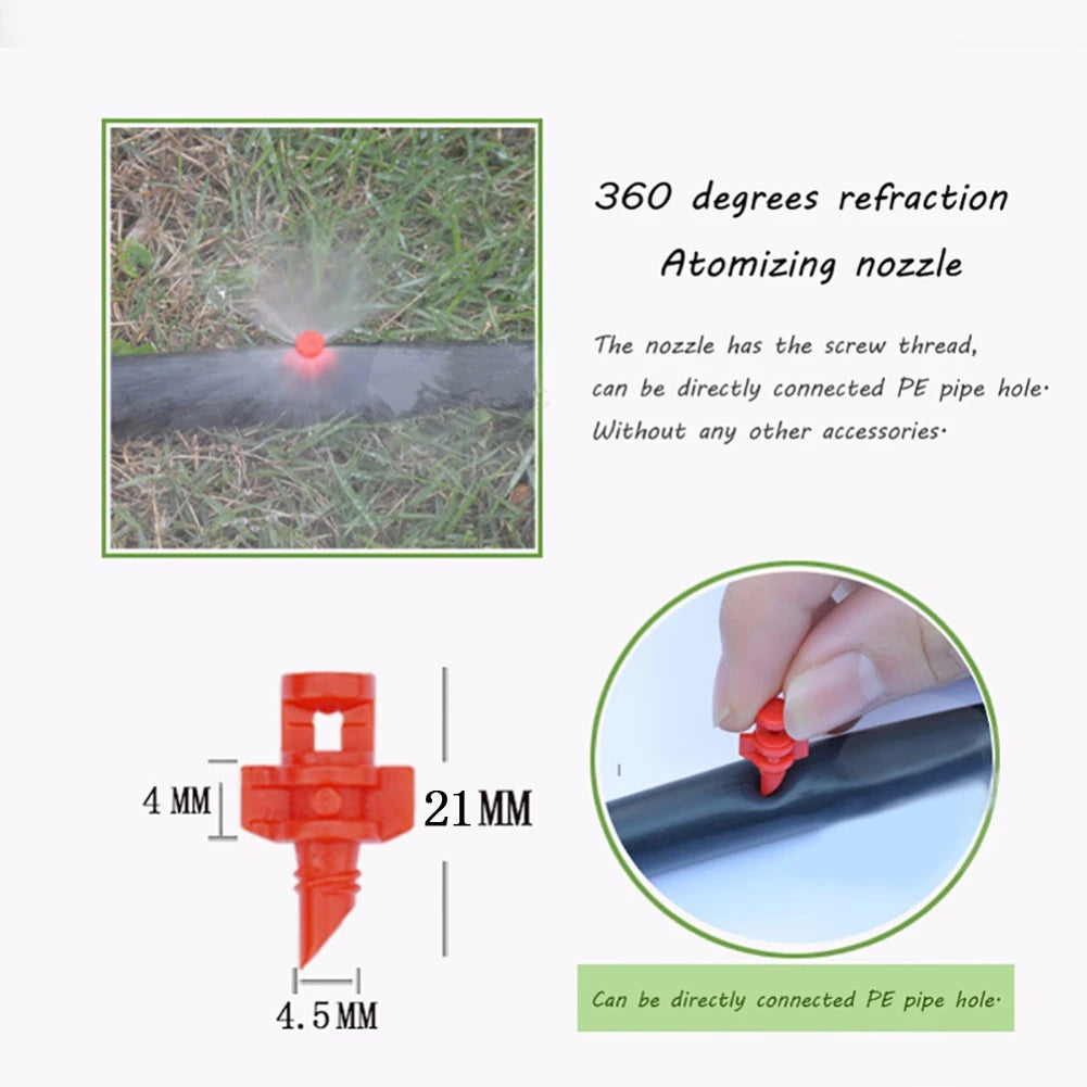 Versatile Micro Refraction Nozzle Sprinkler - 20/50/100Pc Set for Efficient Garden Irrigation