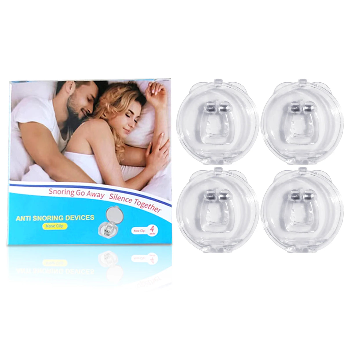 YUKUI Anti Snoring Nose Clip - Magnetic Silent Sleep Aid 4 Pcs in a Gift Box