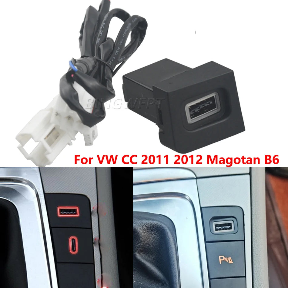 Caricabatterie per auto con retroilluminazione rossa QC3.0 per Volkswagen Magotan B6
