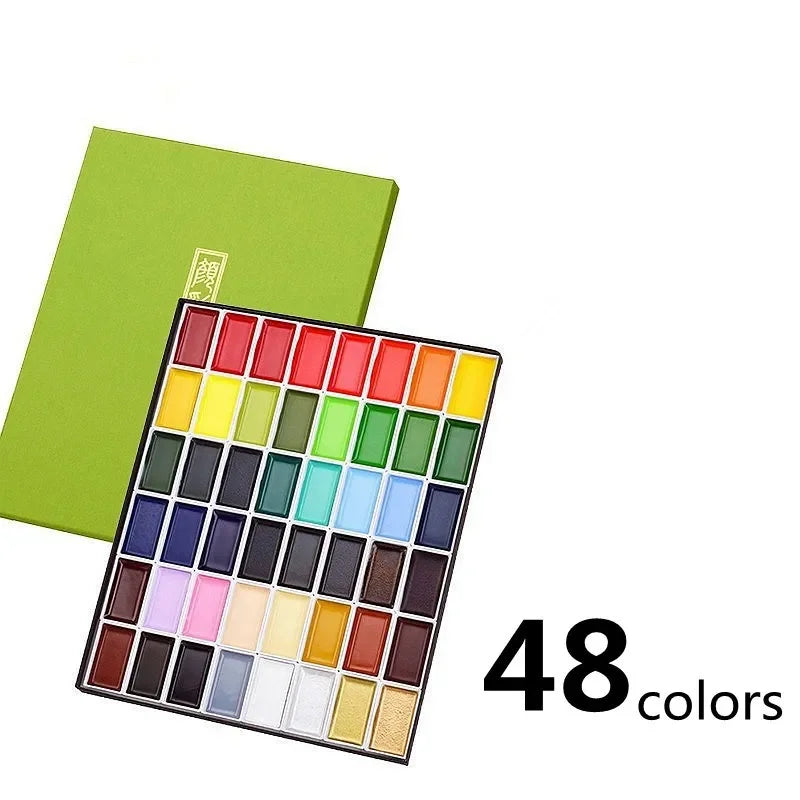 Kuretake Watercolor Paint Set &ndash; Professional-Quality Art 48 colors