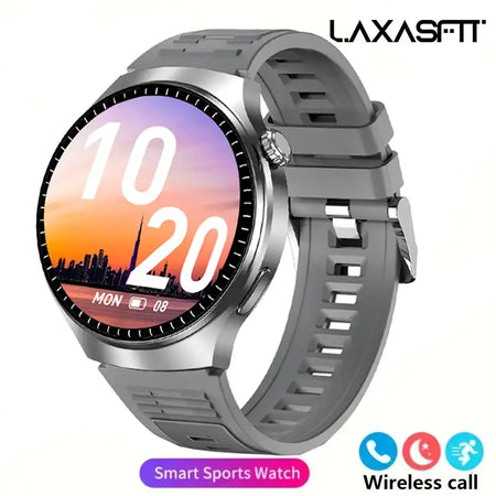 LAXASFIT 2025 Smartwatch HD Screen Heart Rate Bluetooth NFC Silvery