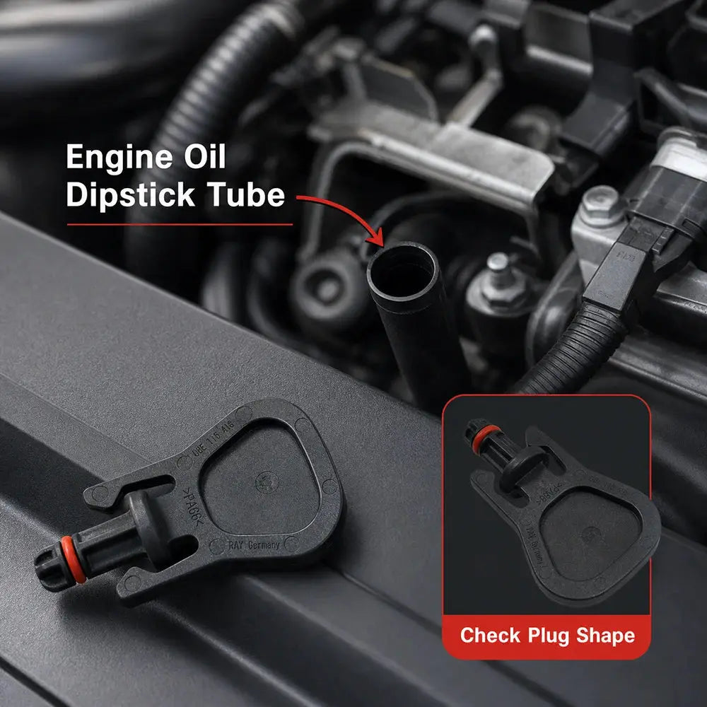 Engine Oil Dipstick Tube Cap Plastic for Audi A4 A5 A6 Q5 06E115418 by InterCyprus Trading Ltd