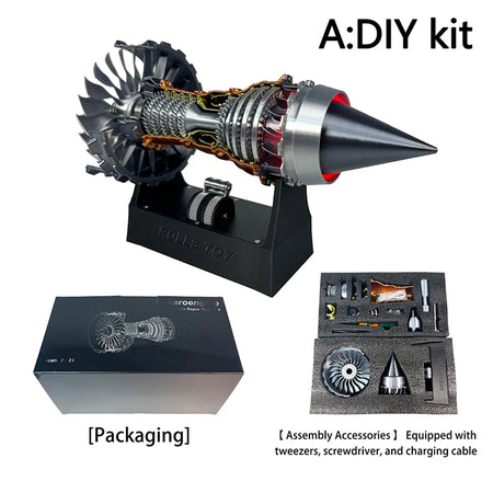TR900 Turbofan Engine Model Kit - DIY Electric Simulation Toy for Science Enthusiasts A