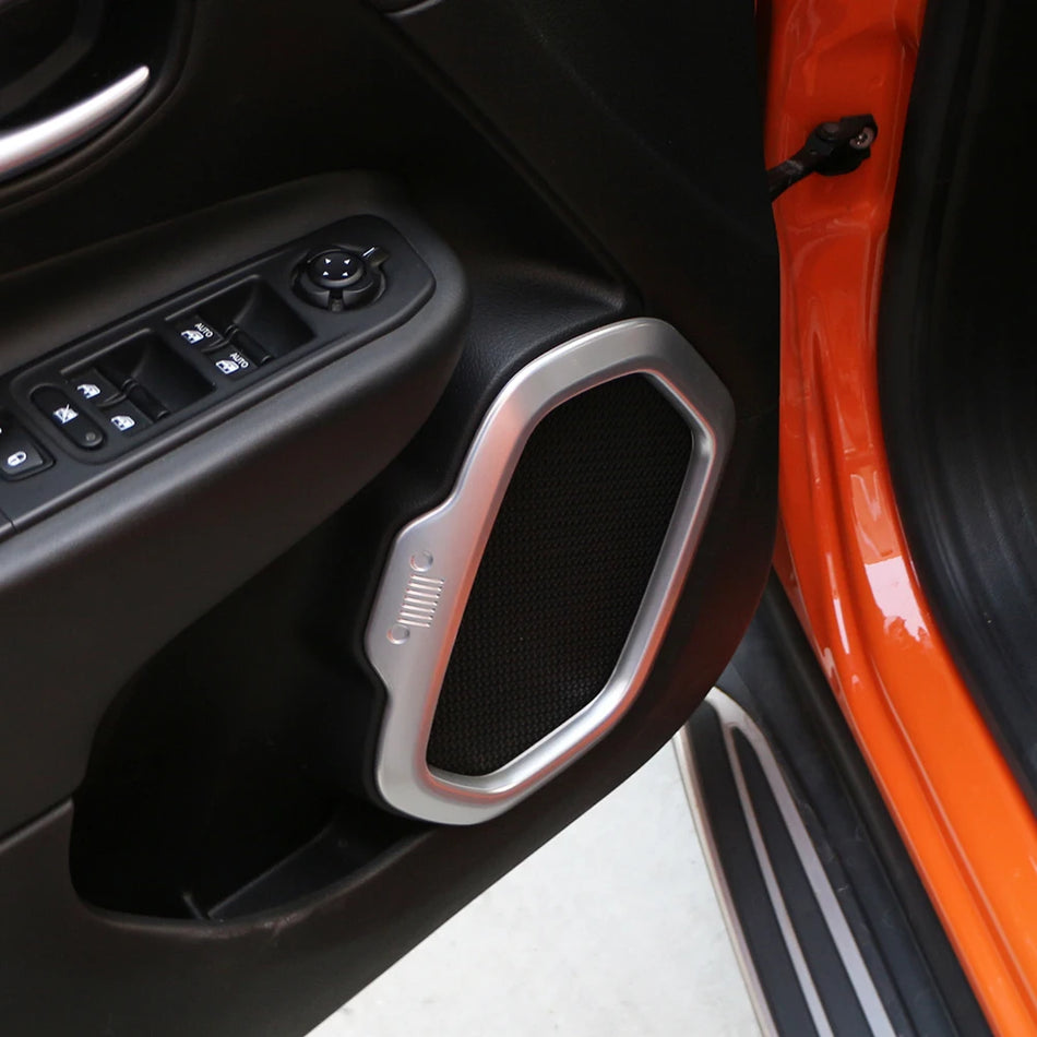 Durų garsiakalbio dekoratyvinis žiedas Jeep Renegade ABS plastiko keturių dalių interjero apdaila