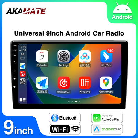 AKAMATE 9Inch Android Car Radio 2 Din &ndash; WiFi Bluetooth GPS