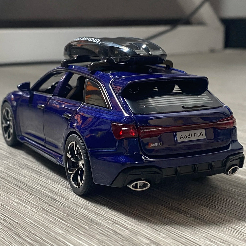 1:32 Alloy Diecast Car with Sound and Light Pull Back for Audi RS6 Avant Wagon
