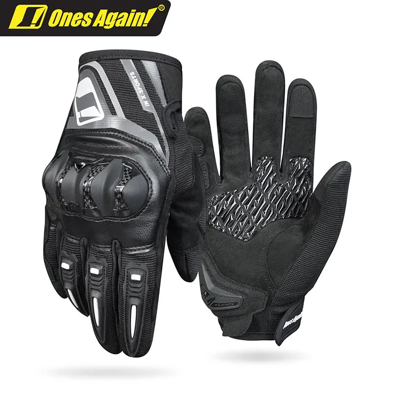 Ones Again Women's Breathable Carbon Fiber Motorcycle Gloves black / M