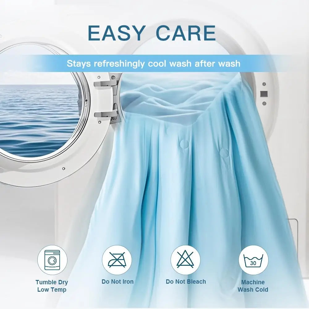 Cooling Blanket For Bed - Silky Lightweight Cooler Quilt