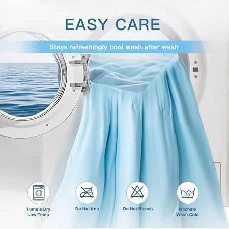 Cooling Blanket For Bed - Silky Lightweight Cooler Quilt
