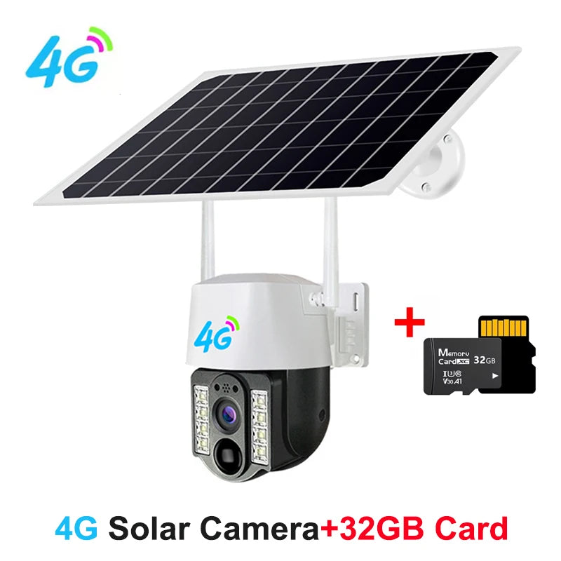 Solar WiFi PTZ Camera 4G Sim 10X Zoom &ndash; Auto Tracking 4G and 32GB Card