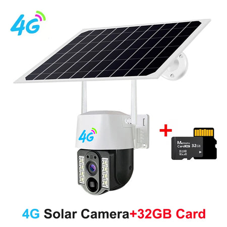 Solar WiFi PTZ Camera 4G Sim 10X Zoom &ndash; Auto Tracking 4G and 32GB Card