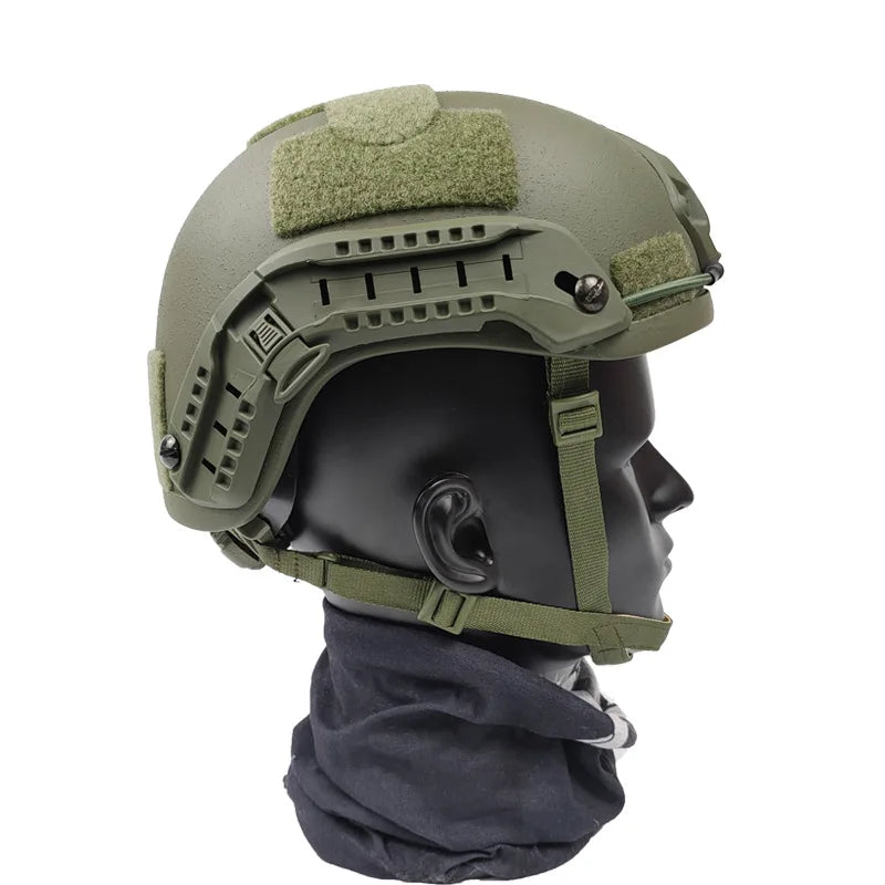 UHMWPE FAST High Cut Ballistic Helmet &ndash; NIJ IIIA Protection Green color