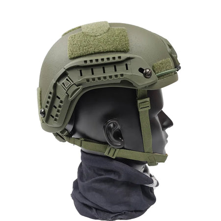 UHMWPE FAST High Cut Ballistic Helmet &ndash; NIJ IIIA Protection Green color