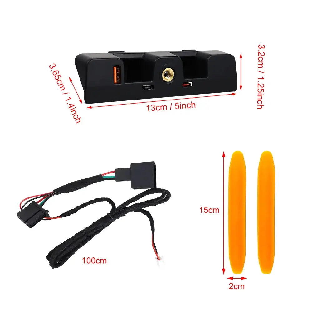 Dashboard USB Expansion Dock for Ford Bronco Accessories 2021 2022 2023 2024 2/4-Door 3 Ports Charging Station by InterCyprus Trading Ltd