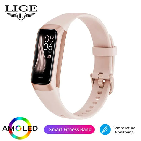 LIGE Amoled Smart Watch Men 2023 - Heart Rate Monitoring pink