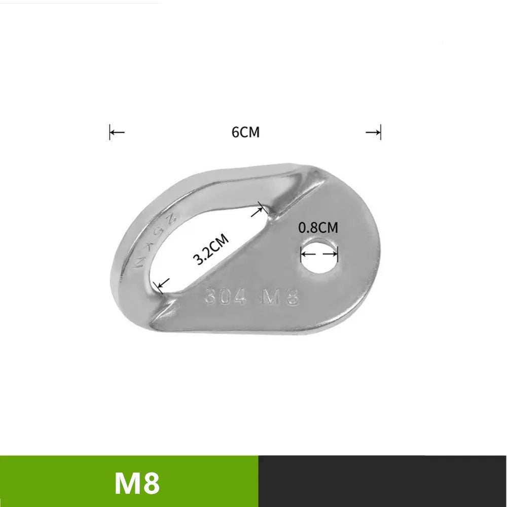 XD-8608 Rock Climb Anchor Point Piton Nut &ndash; Stainless Steel M8-Plate