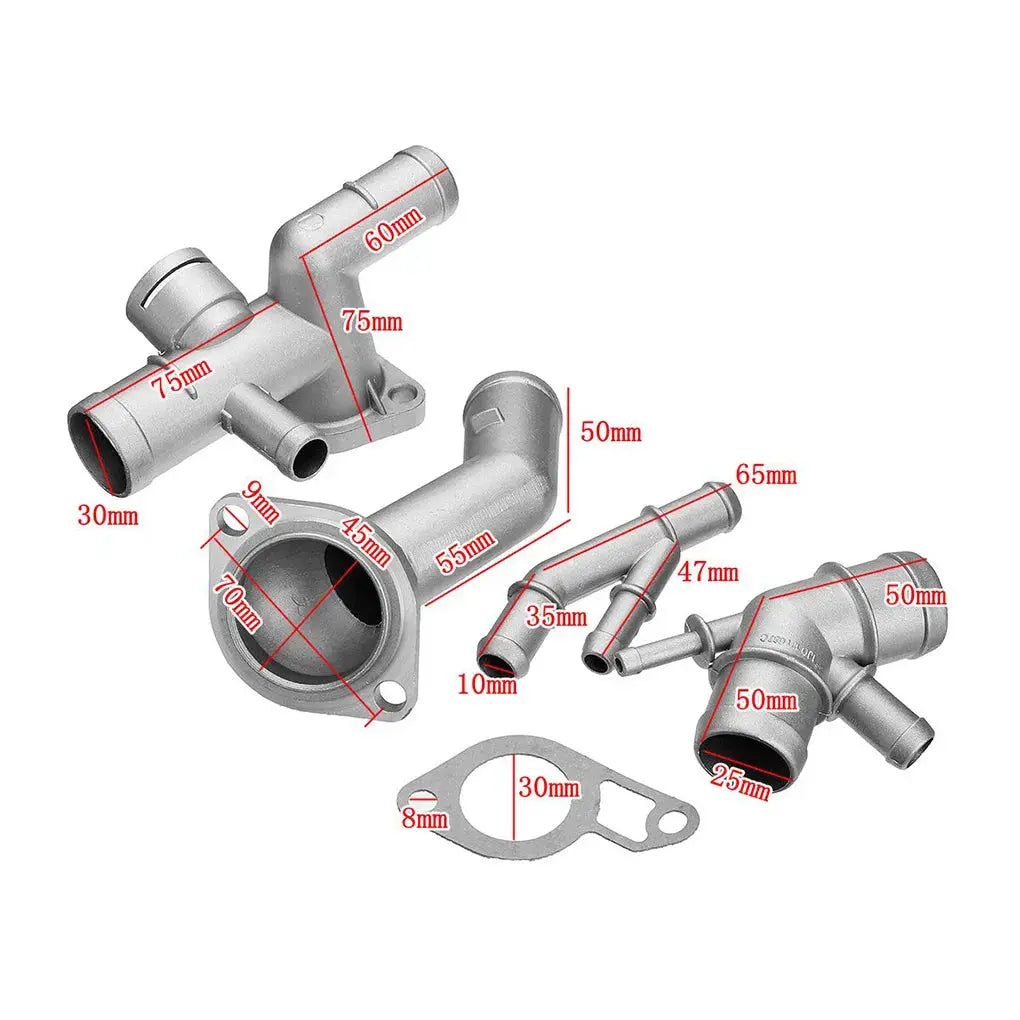 4pcs Flange Coolant Kit Heavy Duty with Accessory Connector Maintenance Kits Replacement for 337 1.8T 06A121132A by InterCyprus Trading Ltd