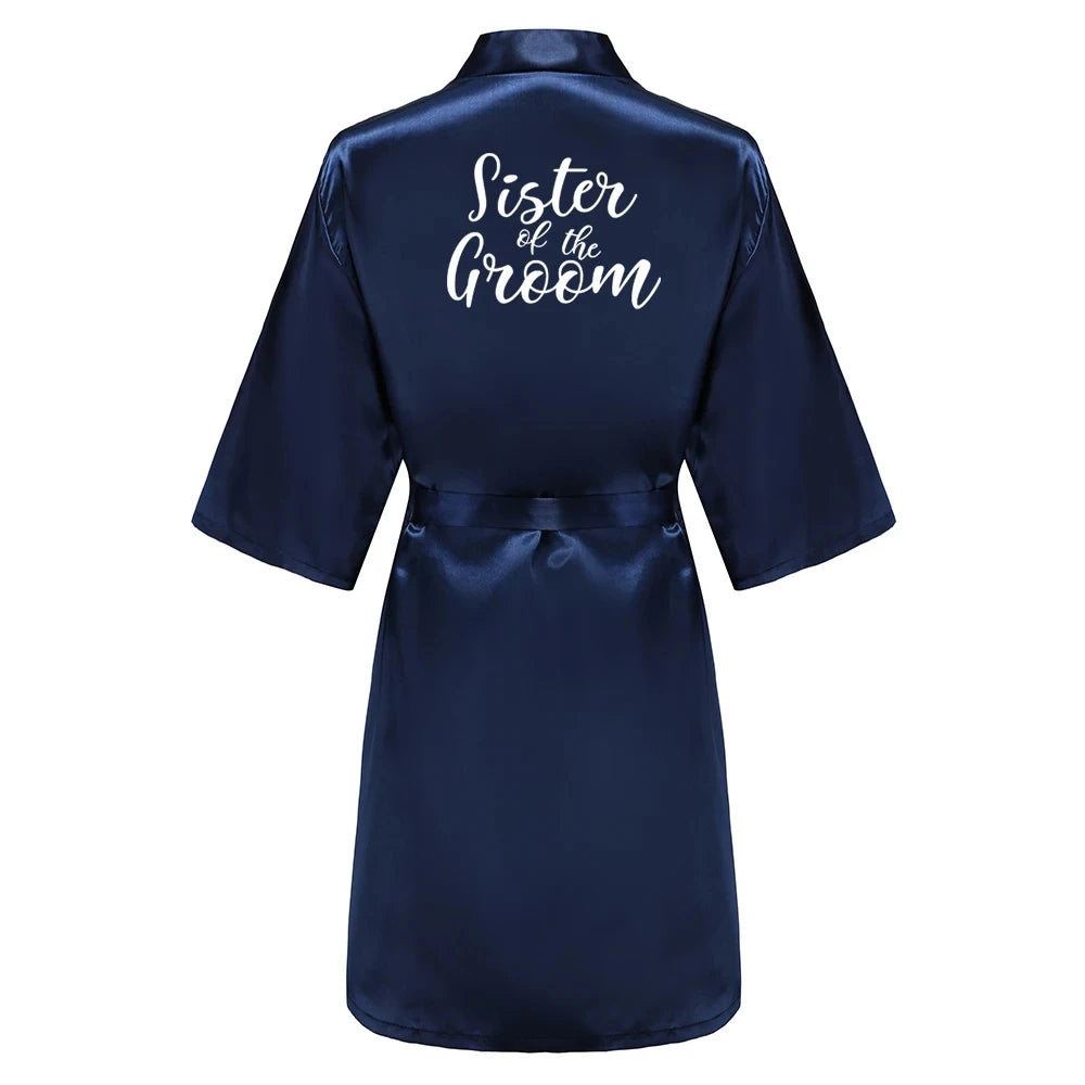 Elegant Satin Silk Robe for Women - Knee-Length, Poplin Fabric