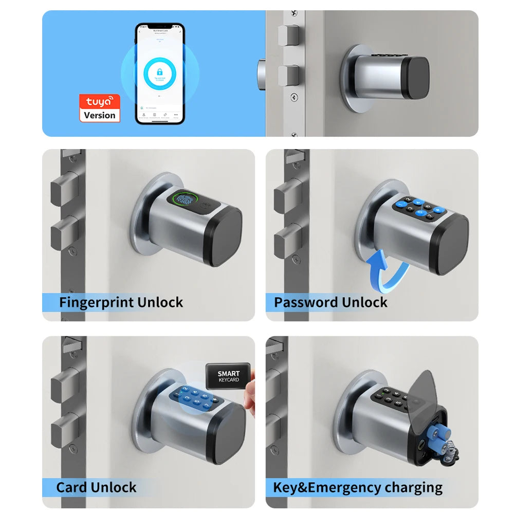 RAYKUBE V1 Smart Cylinder Lock &ndash; Biometric Keyless Security