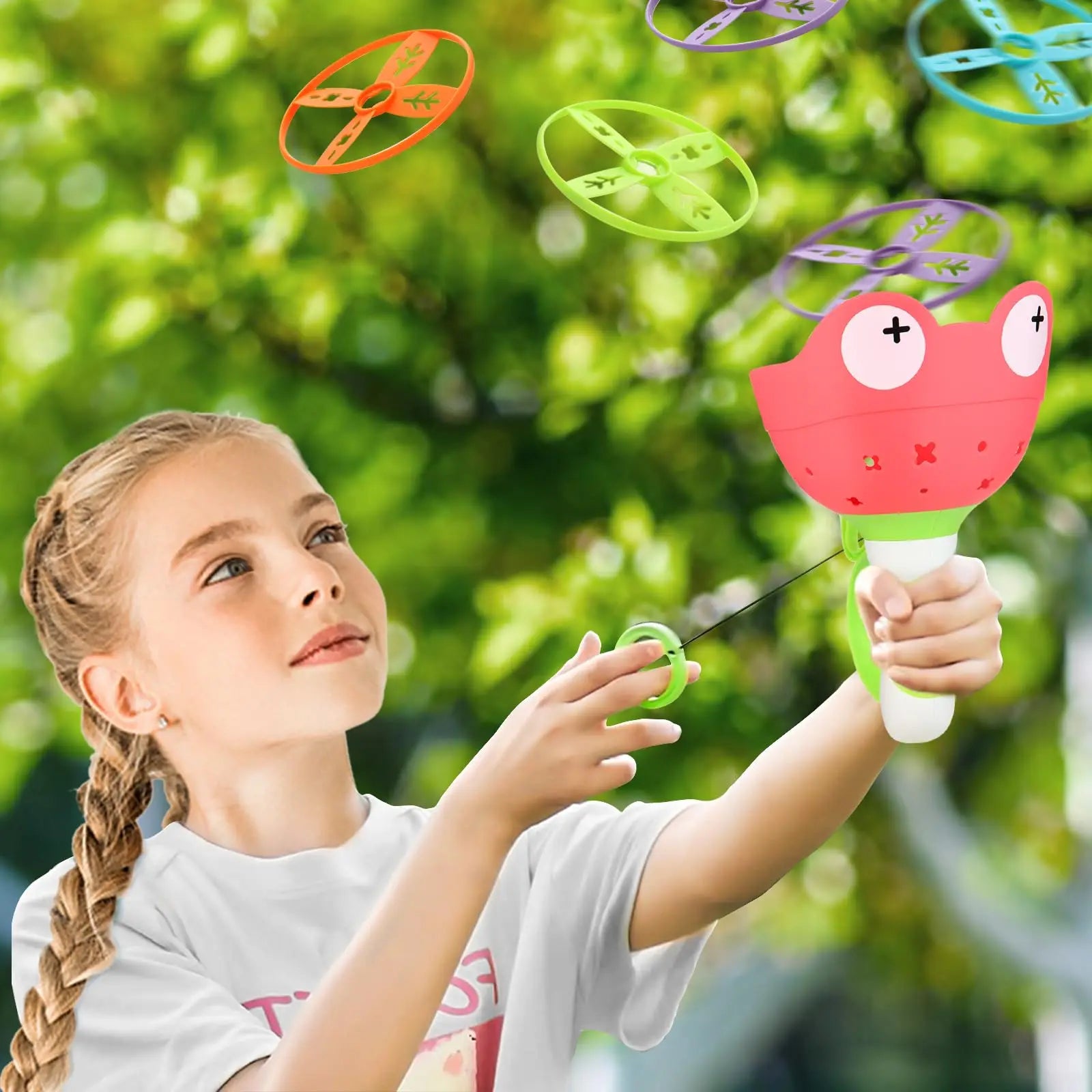 Flying Disc Launcher Toy &ndash; Develops Motor Skills Outdoors