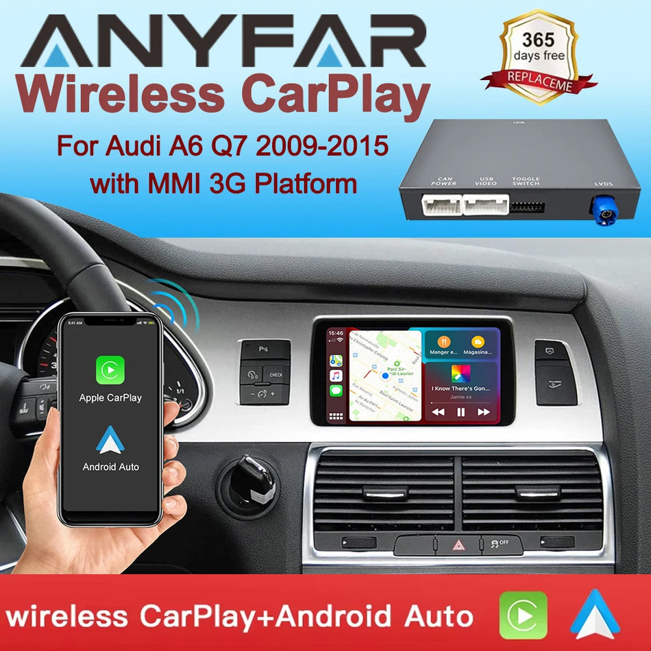 Audi A6 Q7 Kablosuz CarPlay ile Android Auto MMI 3G 6.5 7 İnç Ekran