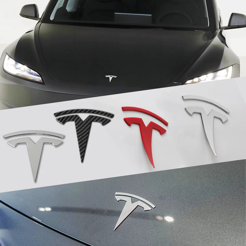 Emblemas Adesivos para Capô Frontal para Tesla Model 3, Model Y, Model S, Model X