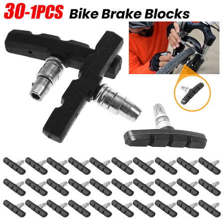 1-30Pairs MTB Road Brake Pads Silent - Durable Rubber Blocks