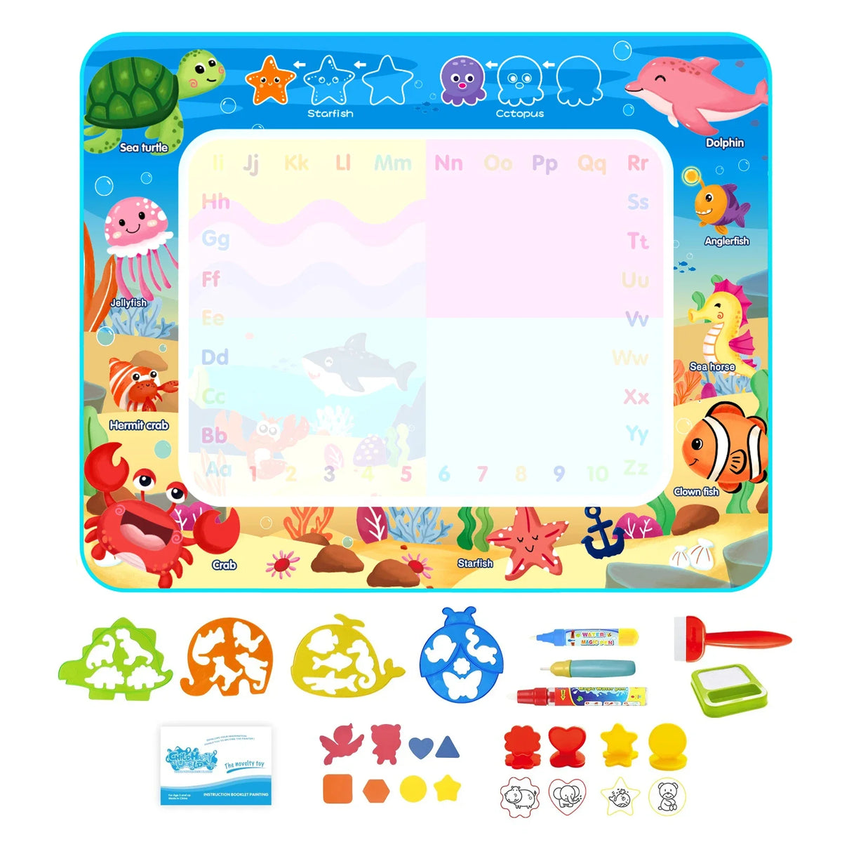Coolplay Water Doodle Mat &ndash; Reusable Magic Pens for Creative Learning D 100x80cm