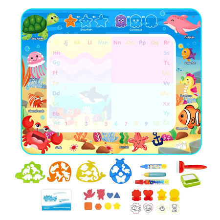 Coolplay Water Doodle Mat &ndash; Reusable Magic Pens for Creative Learning D 100x80cm