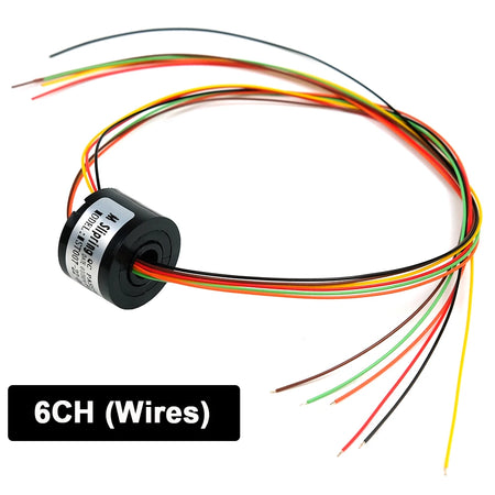 Slip Ring 2 4 6 Channel Wires Hole Dia 7mm &ndash; Hollow Shaft 6 Channels