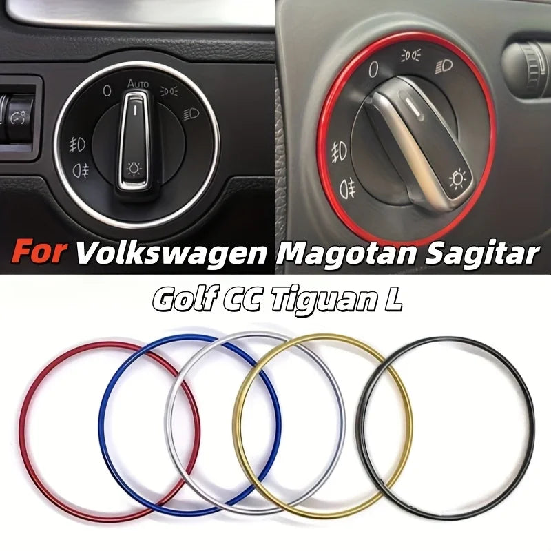 VW Golf MK5 MK6 Aliuminio Apdailos Žiedas Žibintų Jungikliui, Dekoratyvinis