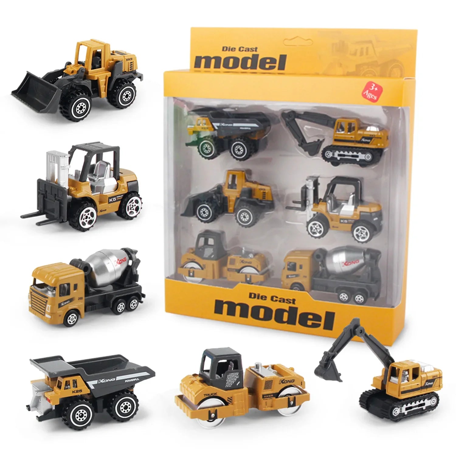 Alloy Engineering Truck Model Set &ndash; Educational Construction Vehicle Toys B with box
