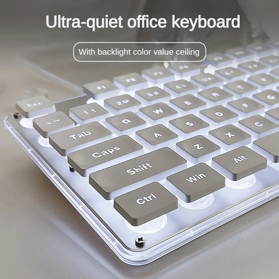 EWEADN GX710 &ndash; Mute Keyboard With White Backlight, Wired