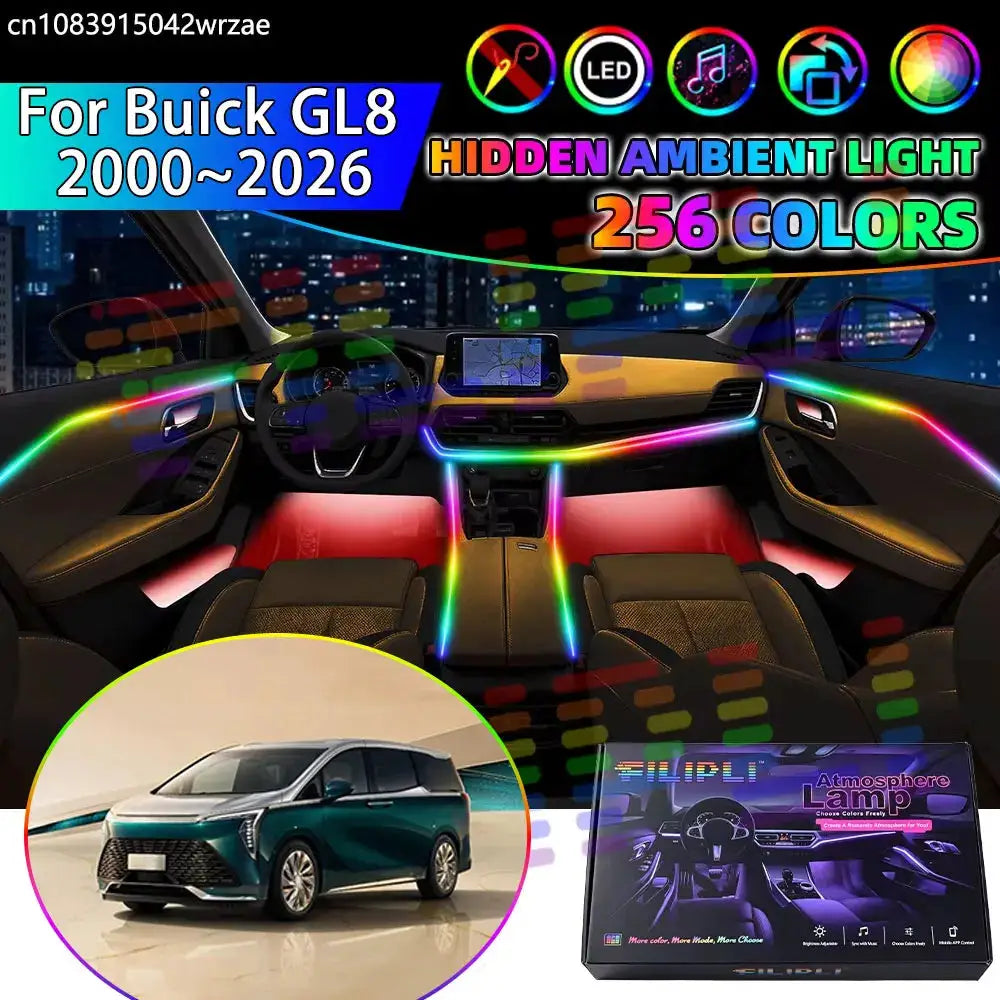 For Buick GL8 2000~2026 2001 2002 2003 RGB Car Interior Ambient Lights Strips Breathing Lighting Kit App Control LED strips Auto by InterCyprus Trading Ltd