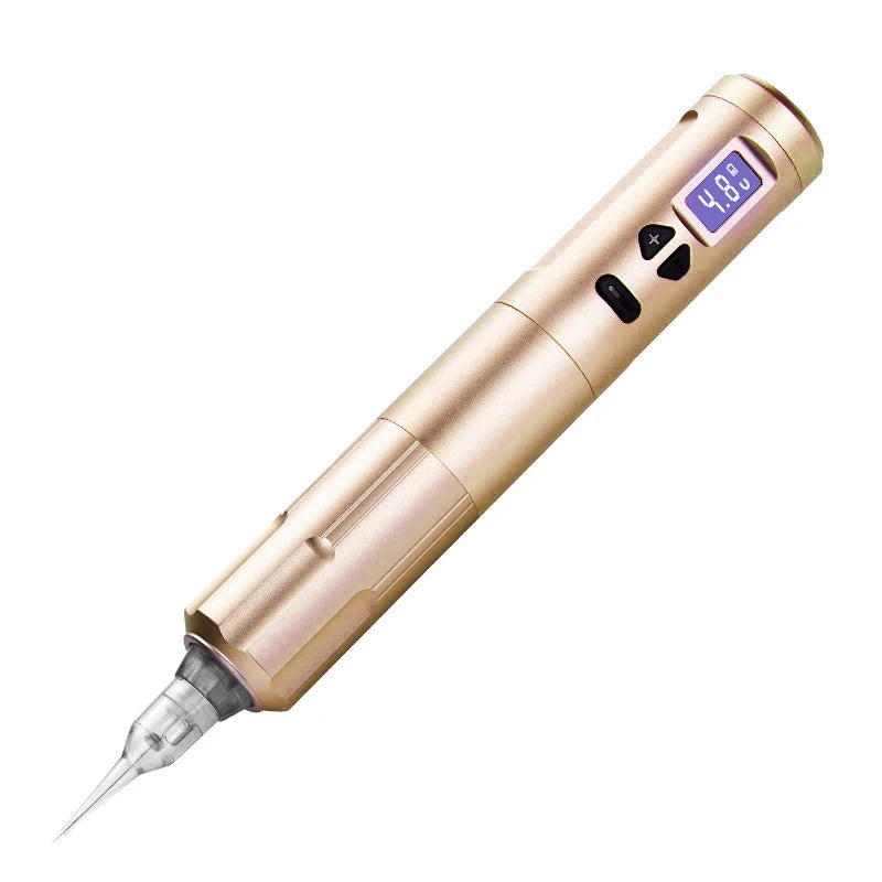 K6003 Tattoo Pen &ndash; Dual Mode 3.5mm Stroke Hollow Cup Motor Rose Gold