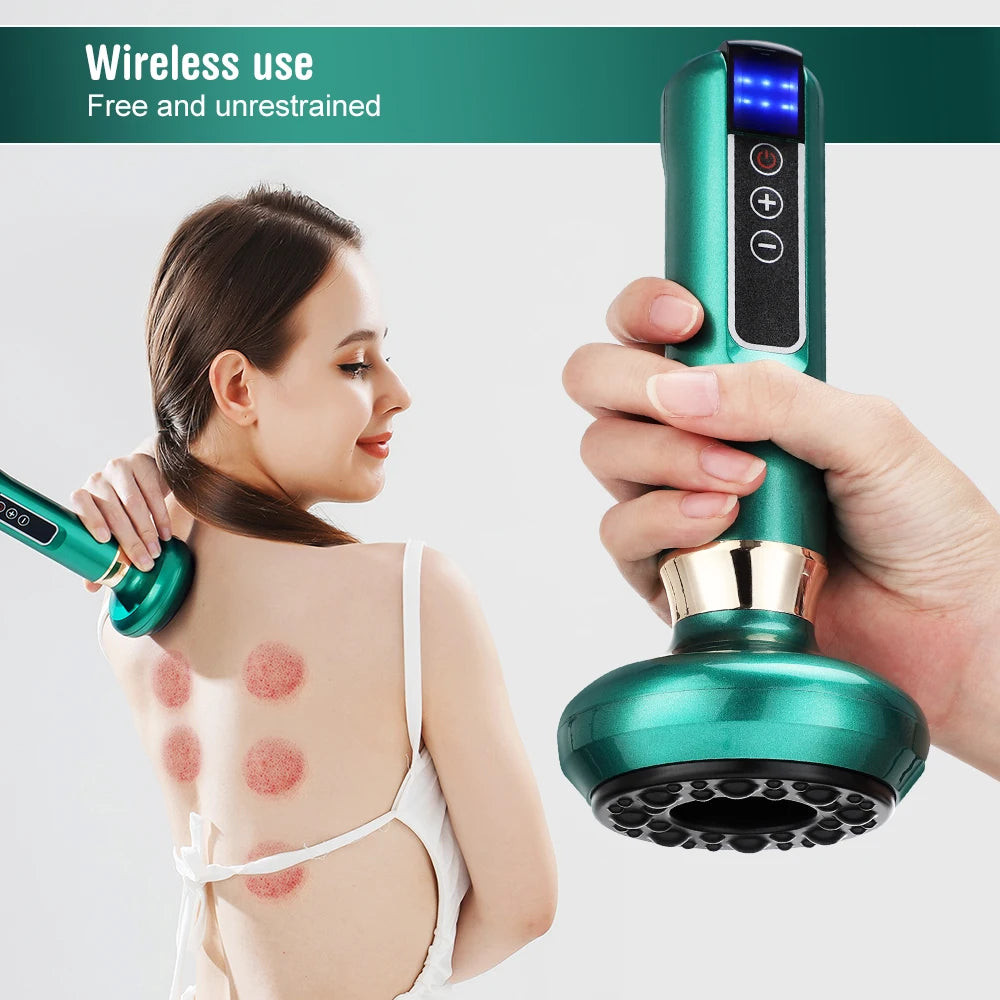 6/12 Gear Electric Cupping Massager - Anti Cellulite &amp; Body Slimming Device with Heat Therapy
