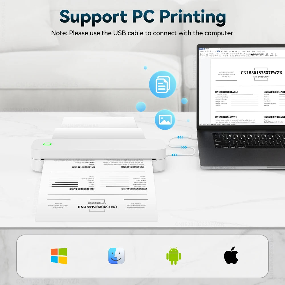 Wireless Tattoo Stencil Printer D210 &ndash; Bluetooth Inkless A4