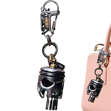 Skull Keychains Piston Art Keychain &ndash; With Flashlight