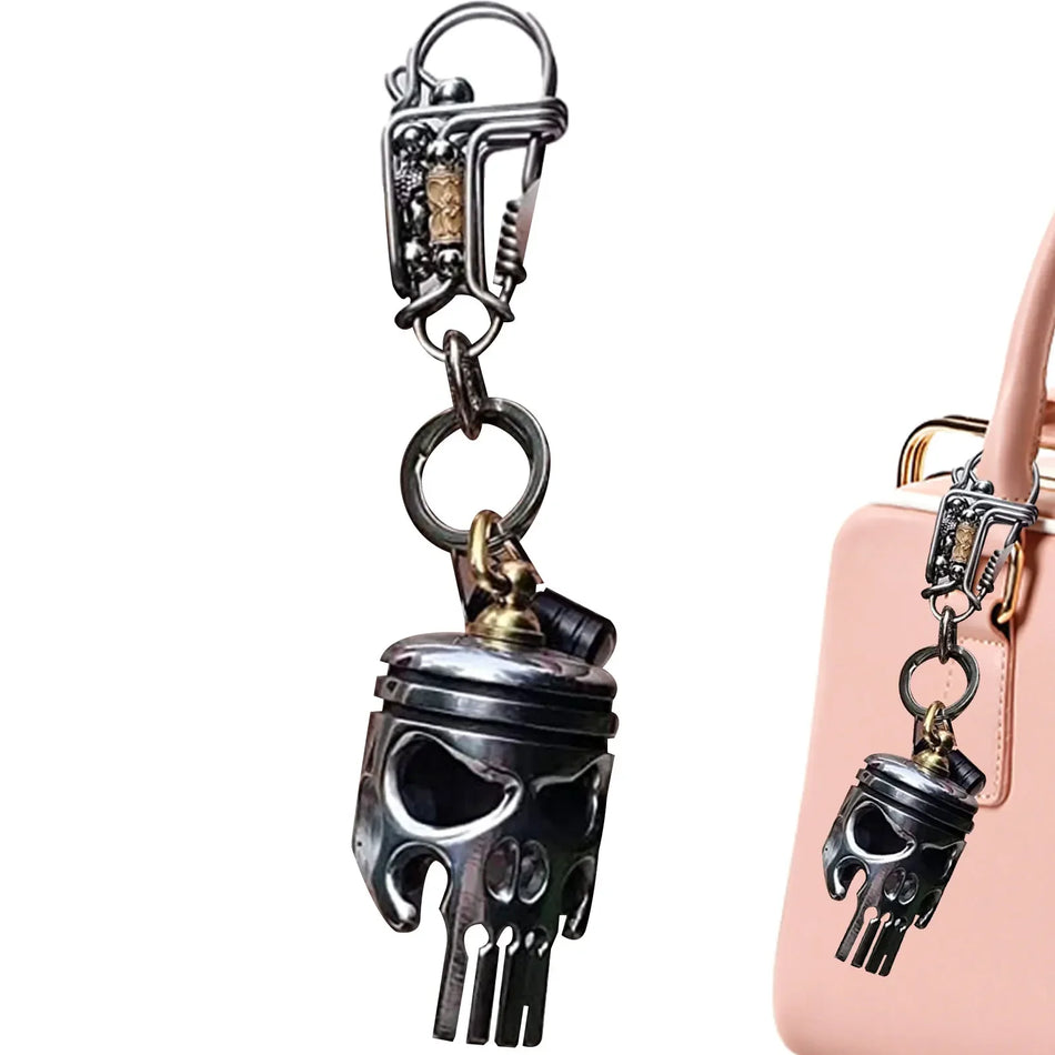 Skull Keychains Piston Art Keychain &ndash; With Flashlight